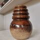 Vintage Fat Lava Vase: West German Brown Glazed Ceramic, Retro Boho Decor