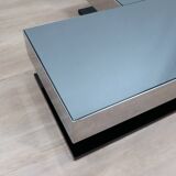 Vintage mirror glass coffee table NY FORM 1960s