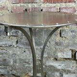 Side table industrial style riveted steel 1980