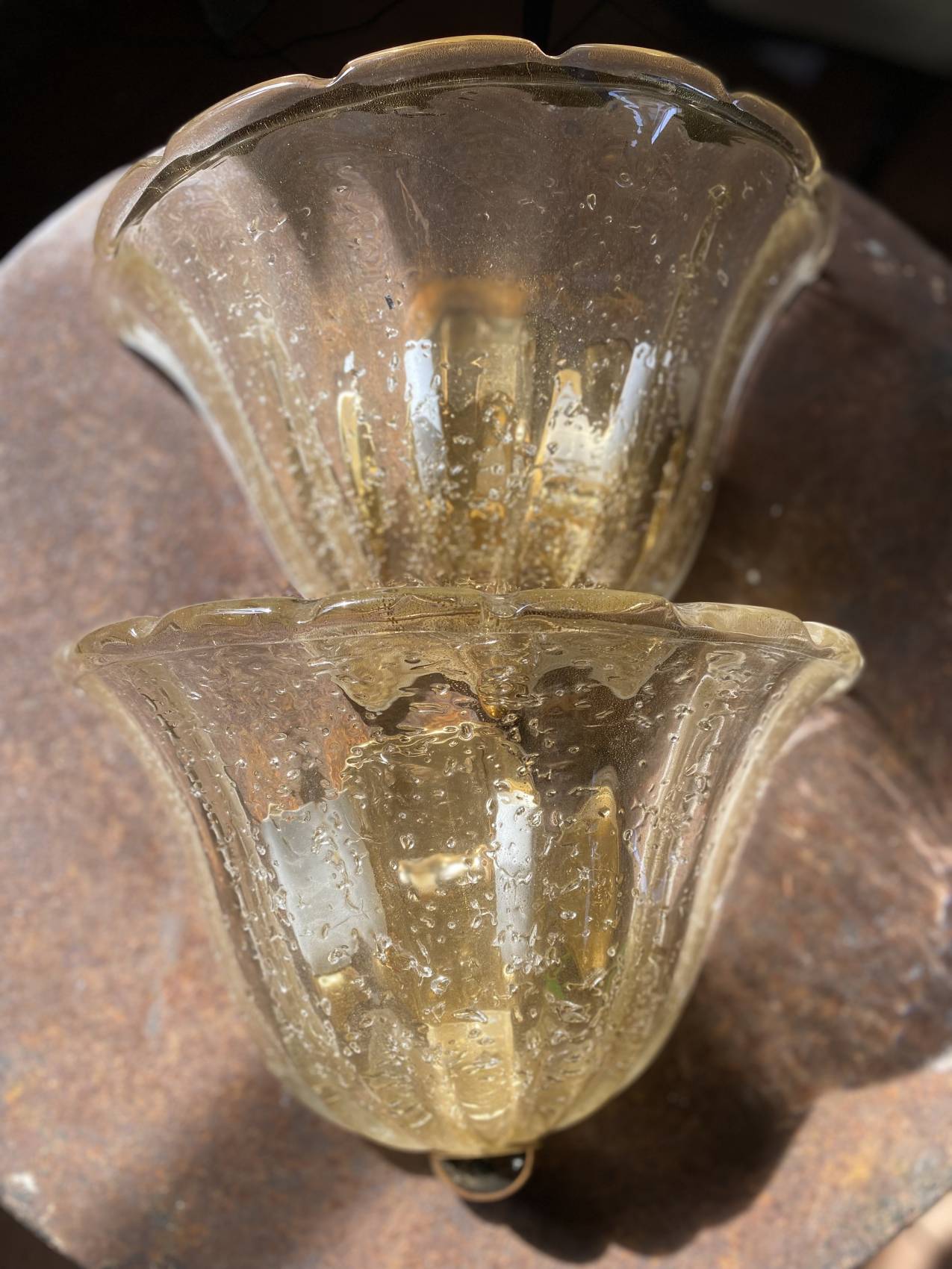XXL pair of Murano glass wall lights – 1960s