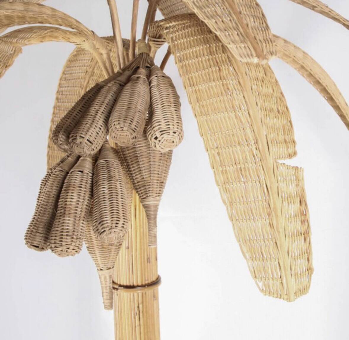 "Banana" rattan floor lamp
