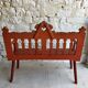 Folk bench in painted wood - Eastern Europe probably Hungary - early 20th century