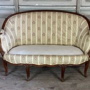 Louis XV style carved wooden basket bench, circa 1880