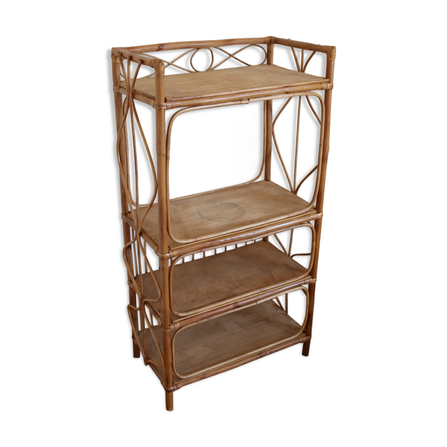Etagère rotin et bois