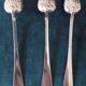 Solid silver salt spoons with Minerva hallmark, 19th century