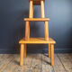 3 nesting tables in vintage elm, brutalist design.
