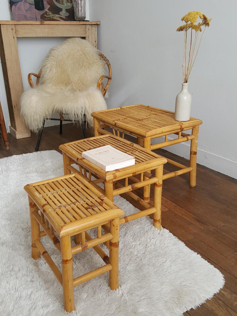 Pull out tables in banbou