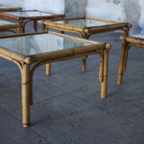 Set of eighteen rattan coffee tables 1950'