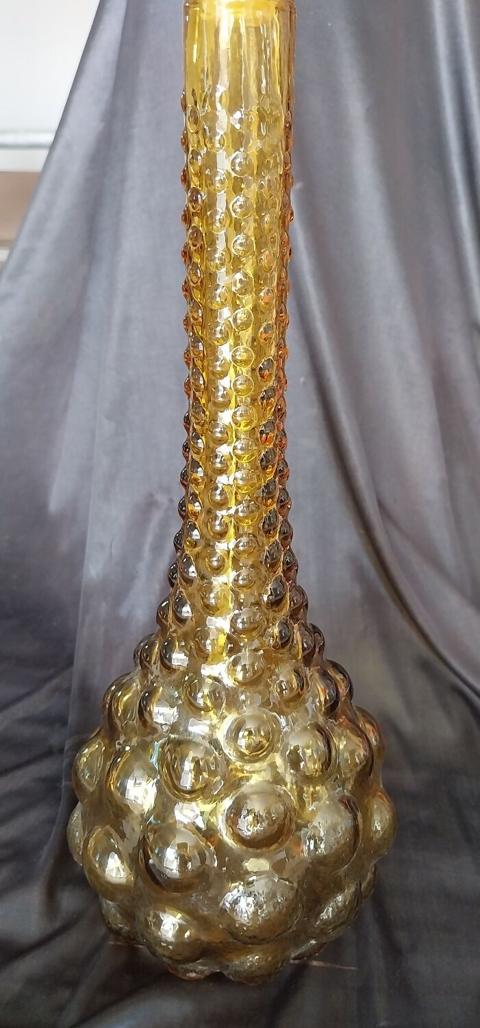 Yellow Empoli glass decanter