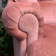 Pair of pink tufted velvet frog chairs 1970