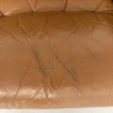 Vintage 1970s De Sede DS-40 camel leather 3-seater sofa.