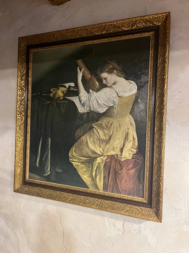 Oil painting "The Lute Player" by Orazio Gentileschi