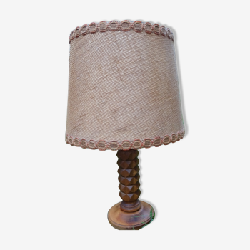 Turned wooden foot lamp