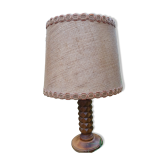 Turned wooden foot lamp