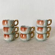 Tasses à liqueur calvados en barbotine, années 40