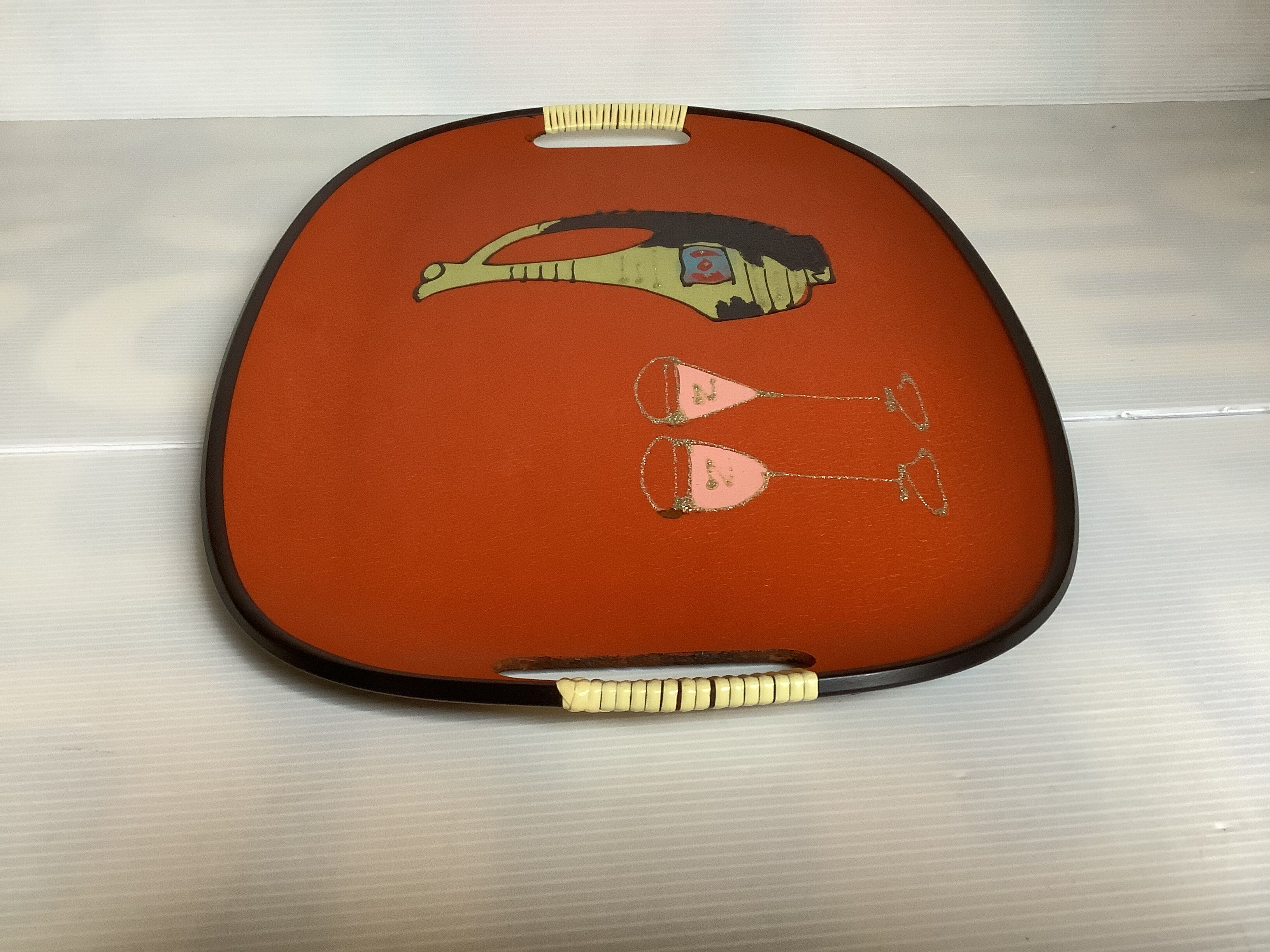 Old tray scoubidou handles made in Japan