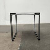 Postmodern perforated metal nesting side tables from Ikea, 1980s, set of 2.