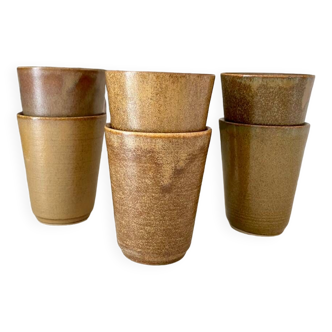 Lot de 6 tasses grès vintage Digoin