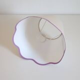 Ceramic lamp with low scalloped shade