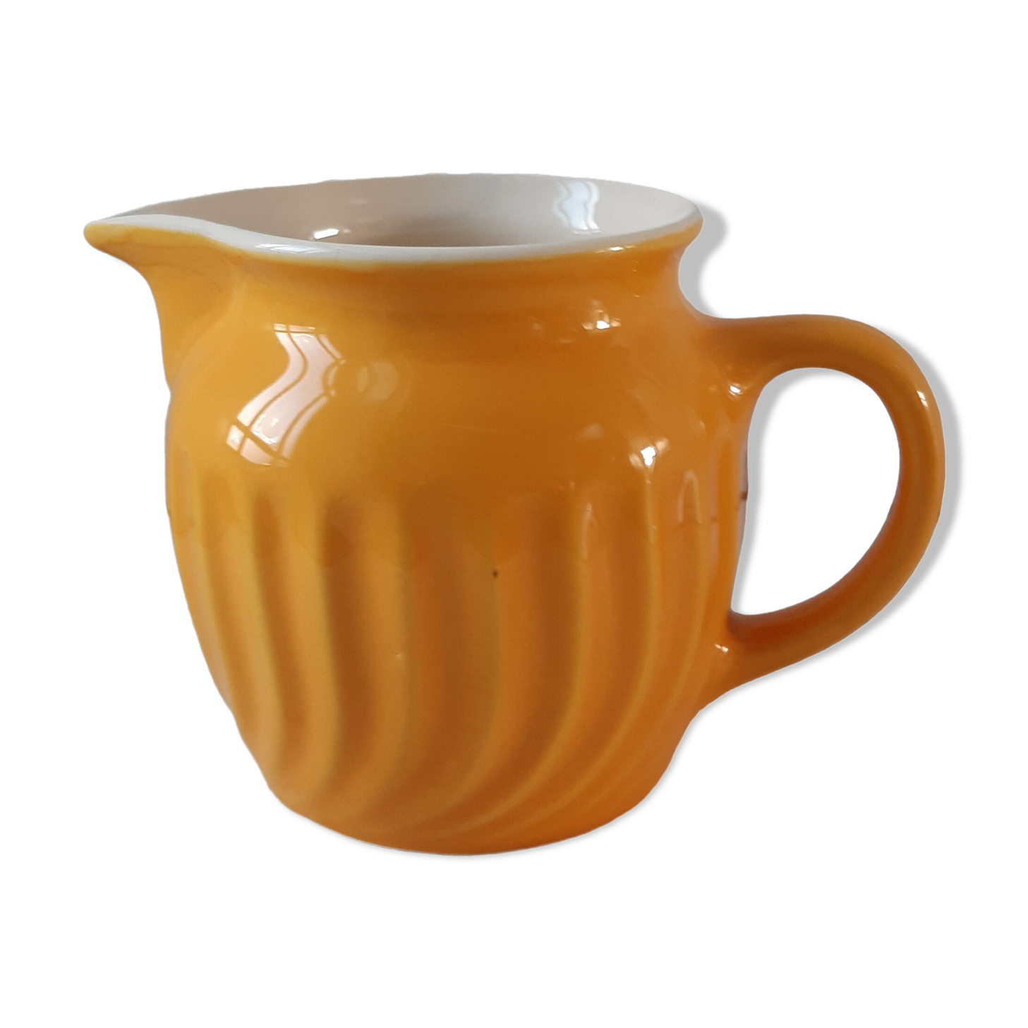 Yellow ceramic pitcher 70s