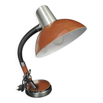 Lampe articulée année 70 chrome et chocolat