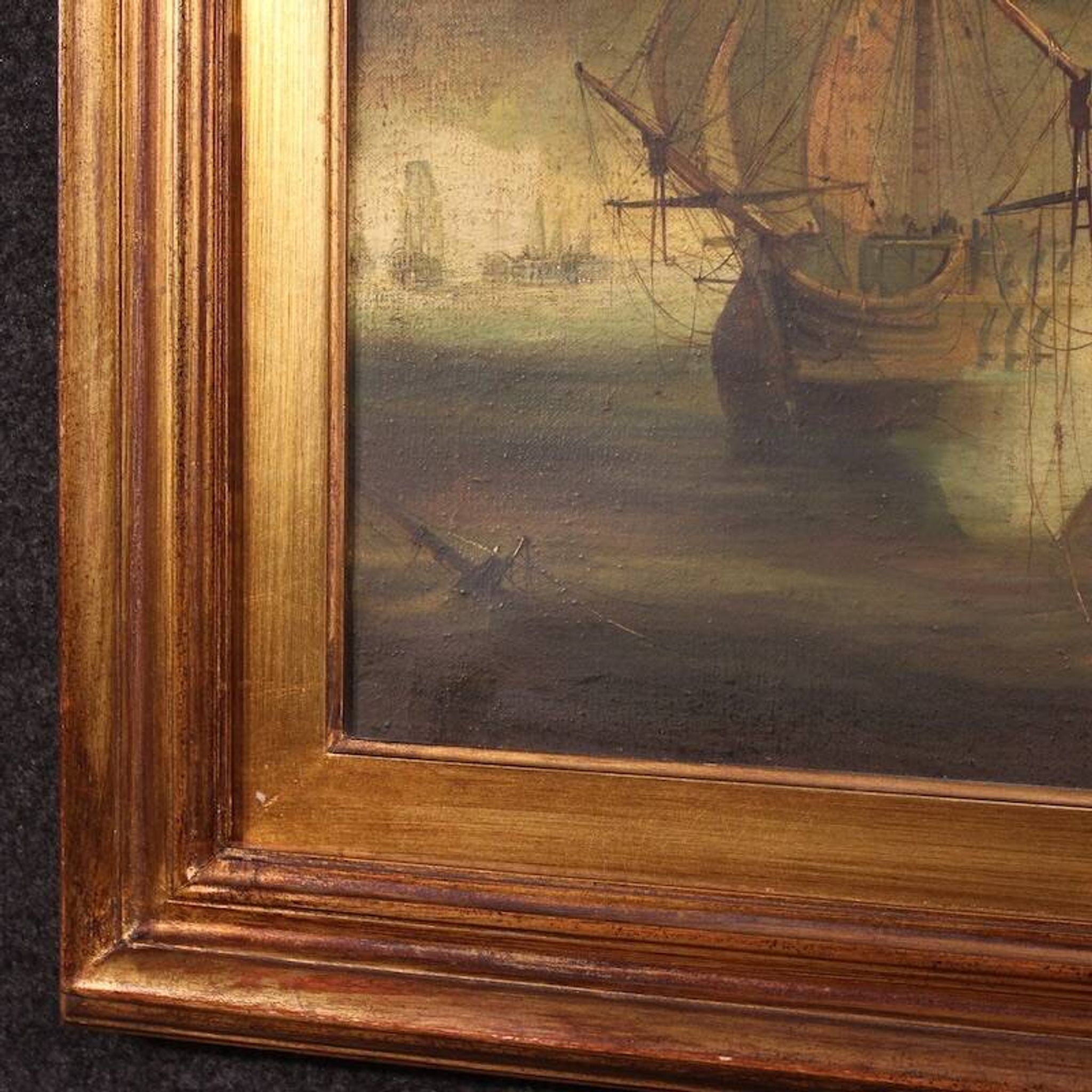 20th century French seascape painting Battle of Trafalgar