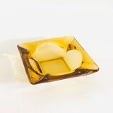 Vintage amber glass ashtray