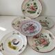 Set of 6 plates with birds and roosters.