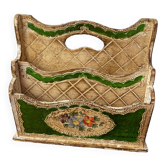 Wooden Florentine mail letter holder