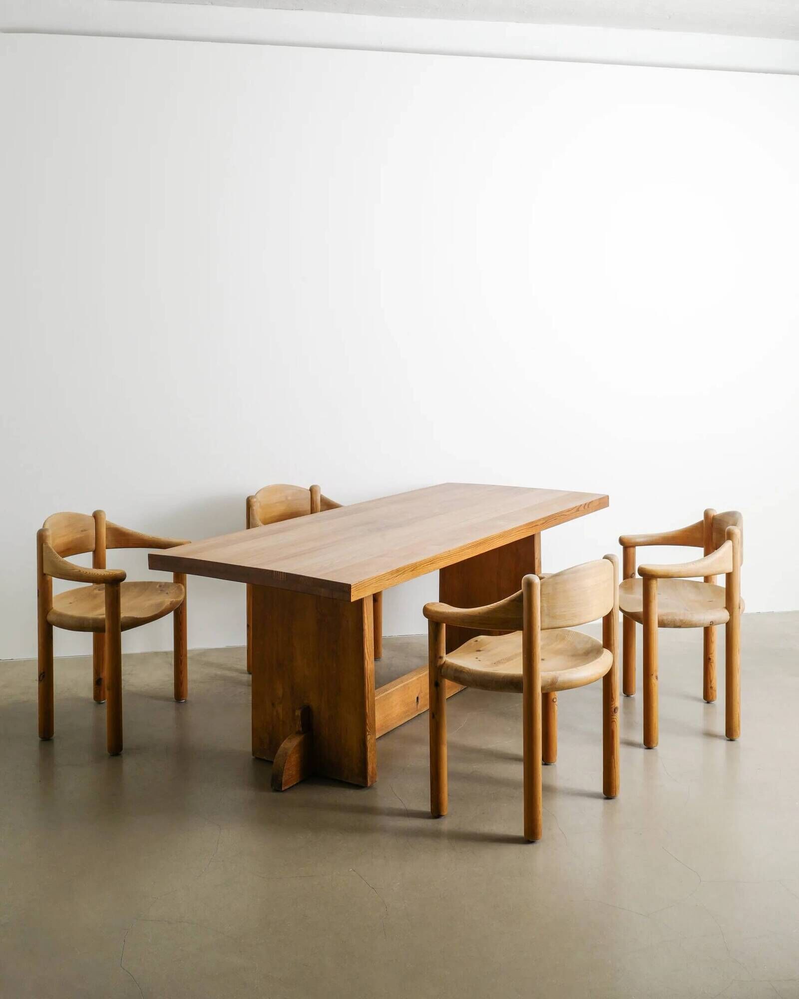 Danish Mid Century Wooden Sculptural Dining Chairs by Rainer Daumill, 1970s