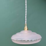 Vintage frosted glass lampshade pendant light