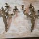 Pair of Louis XV style gilded bronze sconces