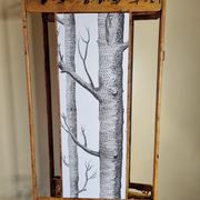 Old restyled metal screen, 3 shutters, 170 cm