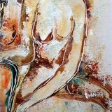 Tableau moderne "Les deux amies" signé C Waller Burnett