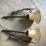 Pair of lanterns appliques 1960 type holophane