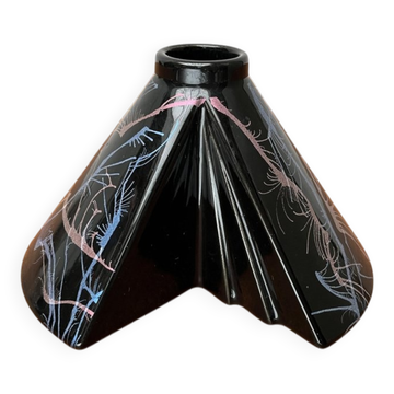Vase de poterie ouest-allemand postmoderne de Steuler, années 1980