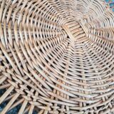 Vintage wicker round mirror 37cm