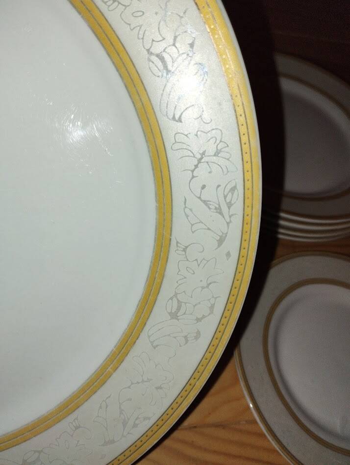set of antique porcelain tableware from Austria – gilding –