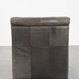 Gray Leather Vintage Design Armchair from the 1970s