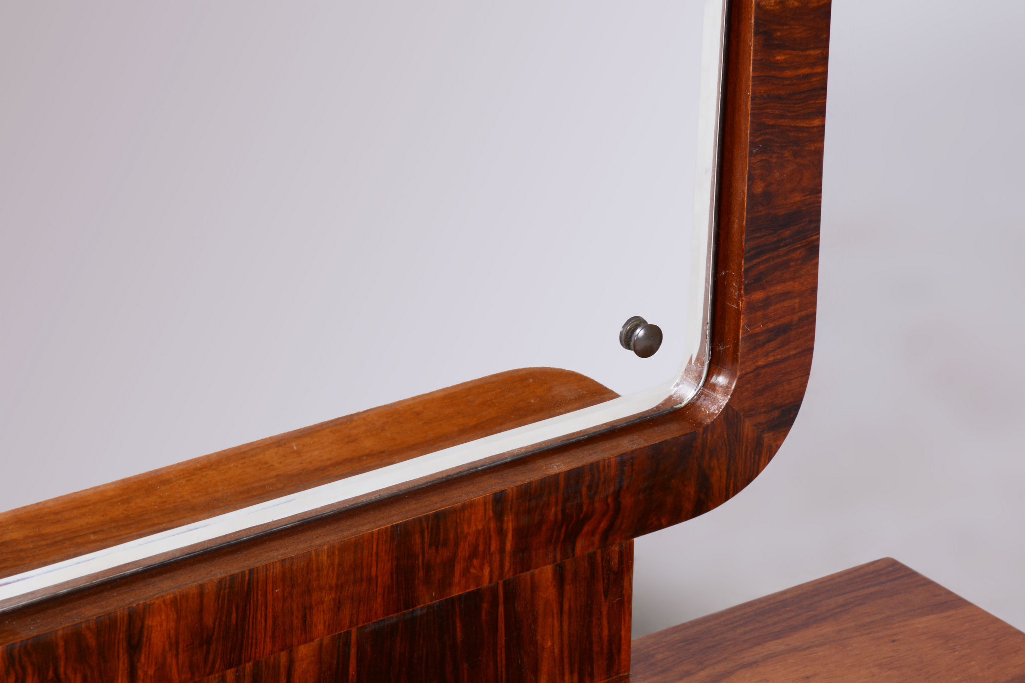 Restored ArtDeco Walnut Dressing Mirror, Revived Polish, Czechia, 1920s