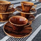 Mahogany Sarreguemine Coffee Cups