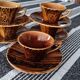 5 tasses à café acajou Sarreguemines