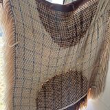 Handmade woven wool wall tapestry from the 70s and 80s, vintage macramé.