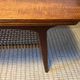 Danish coffee table from the 1960s, in good original condition, teak wood, rattan. by HELTBORG MOBLER
