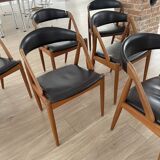 Kai Kristiansen Series of 6 teak chairs