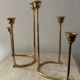 Duo of modernist brass candlesticks
