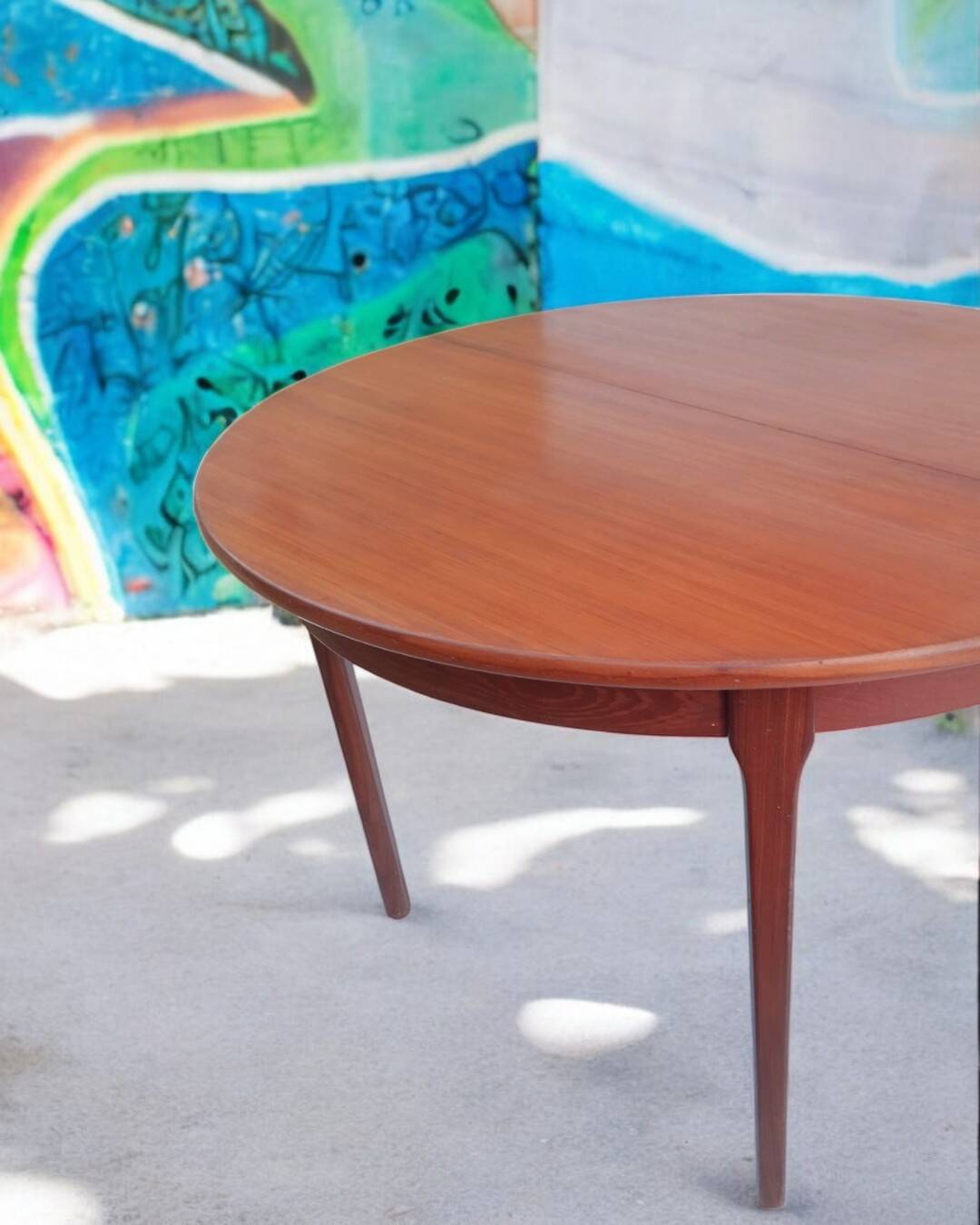 Vintage round teak table from the 60s