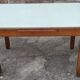 Table bois/formica vert d'eau vintage