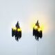 Set Of Double Chalice Brutalist Wall Lamp By Marcel Fantoni, Italy, 1960S