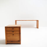 XXL Desk with Drawer Unit in Solid Pine by Ate van Apeldoorn